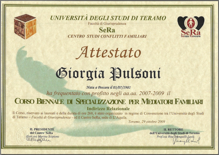 Titolo di Mediatore Familiare